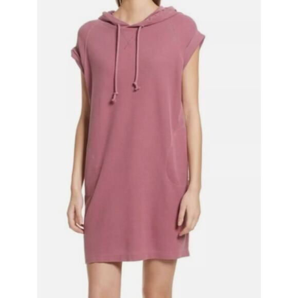 ATM Anthony Thomas Melillo XS Pink Pima Cotton Hoodie Dress Oversized Pockets - Picture 11 of 11